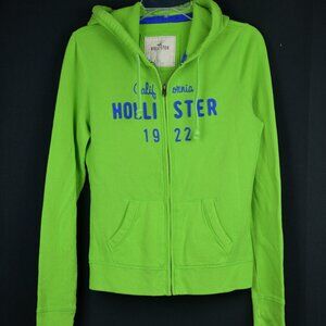 Hollister California Lime Geen Zippered Hoodie Teen Unisex Size Large